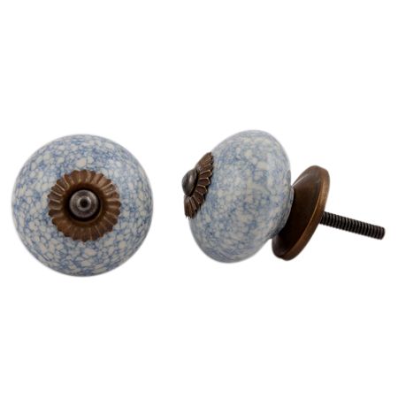 Light Blue Crackle Ceramic Drawer Knob